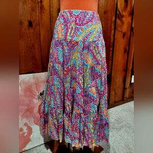 Ralph Lauren Multicolor Paisley Maxi Skirt